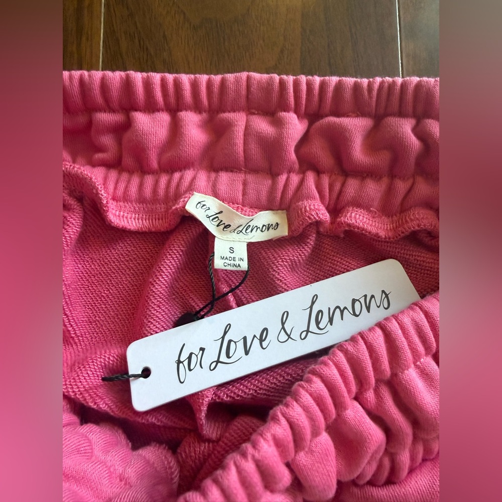 π For Love & Lemons π Ellie Pink Joggers Sweatpants / NWT! / Small π - Picture 5 of 8